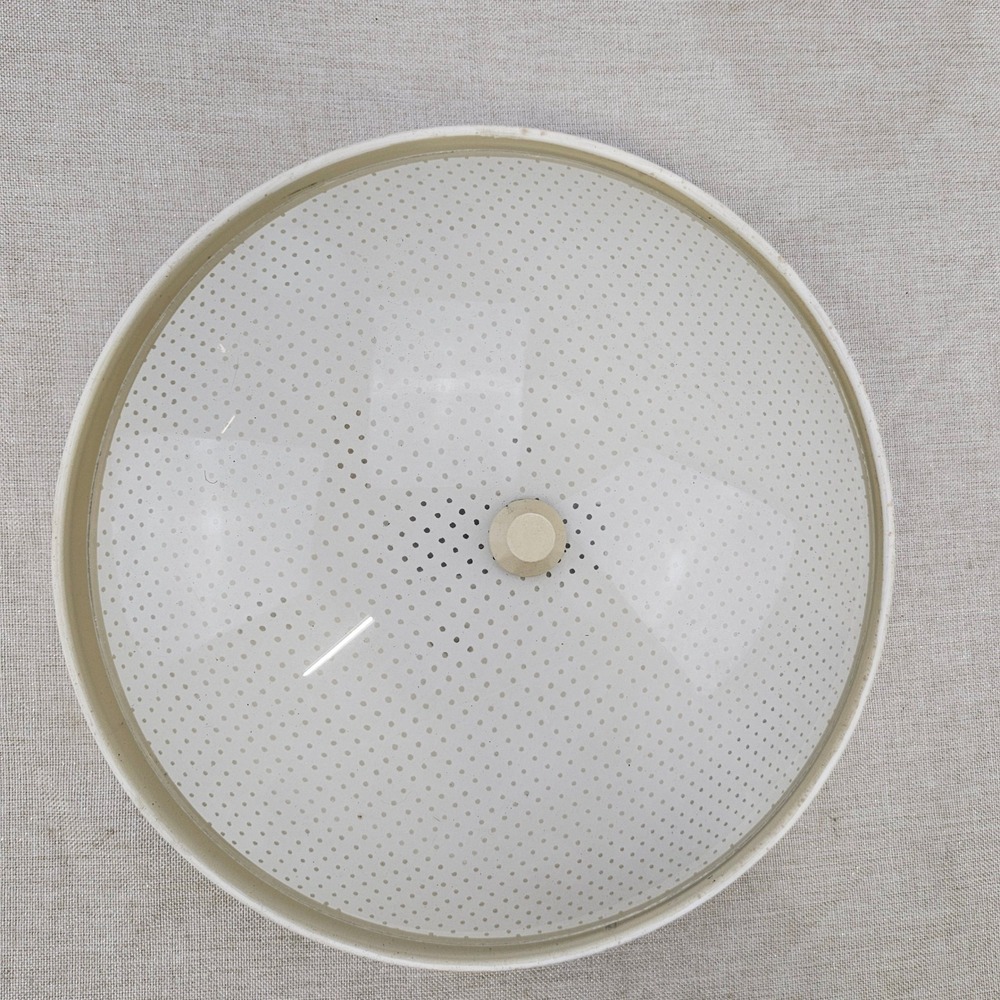 Triboro‎ Vintage Flush Mount Ceiling Light 11.5" White Dotted Glass MCM Fixture